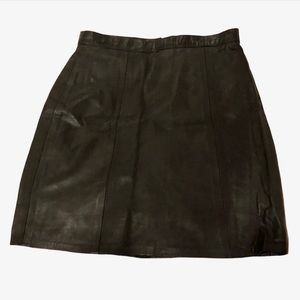 Vintage Black Leather Mini Skirt